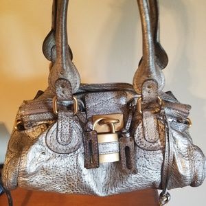 Chloe Metallic leather padington bag